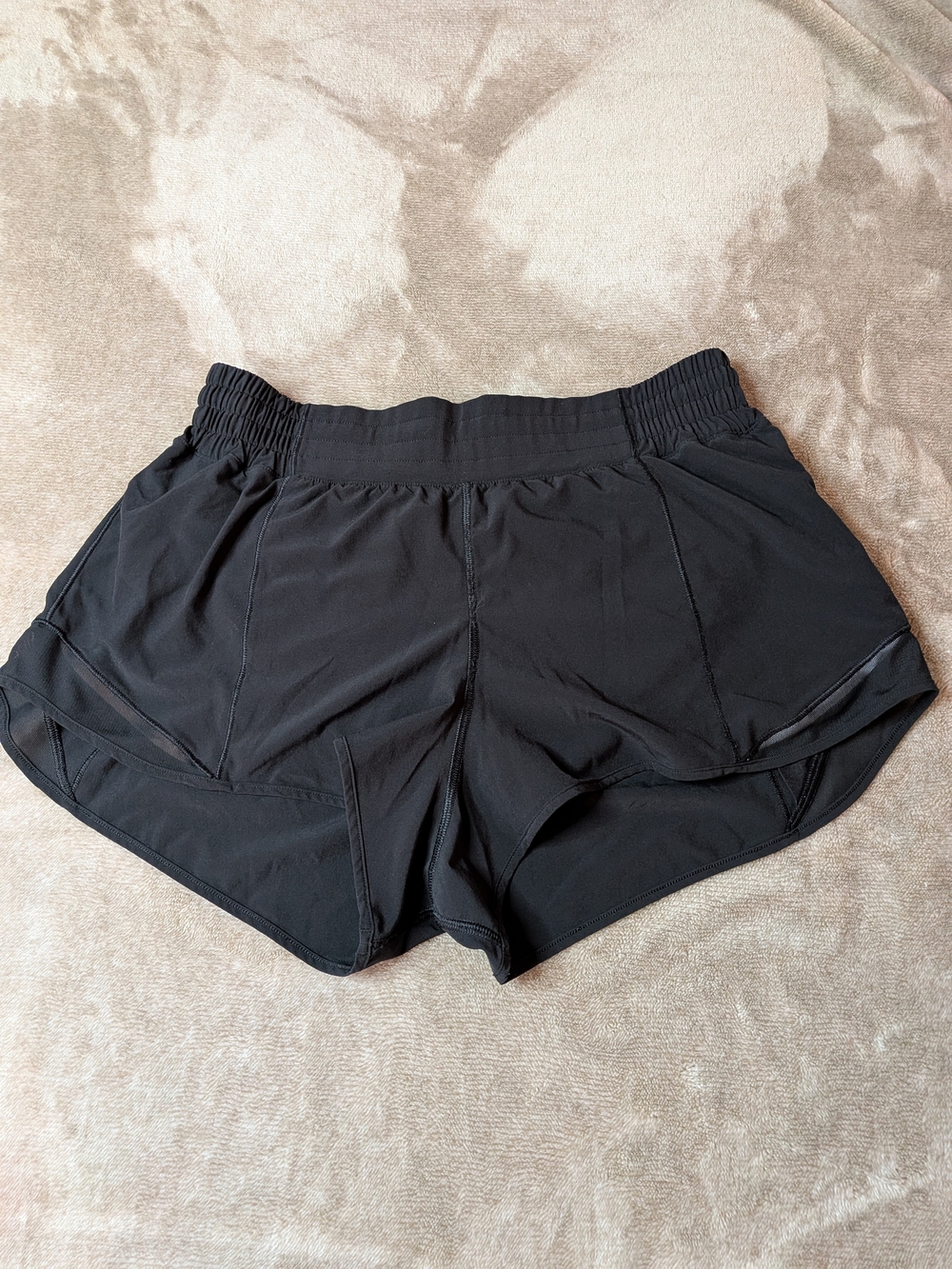 Lululemon Black Running Shorts Size 10 Lined Athletic Gym Activewear - Picture 2 of 5